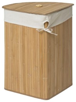 Premier Housewares 70L Kankyo Bamboo Corner Laundry Hamper.